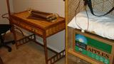 Rattan desk and bookcase