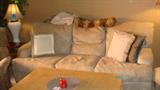 Contemporary Micro-suede sofa with matching loveseat