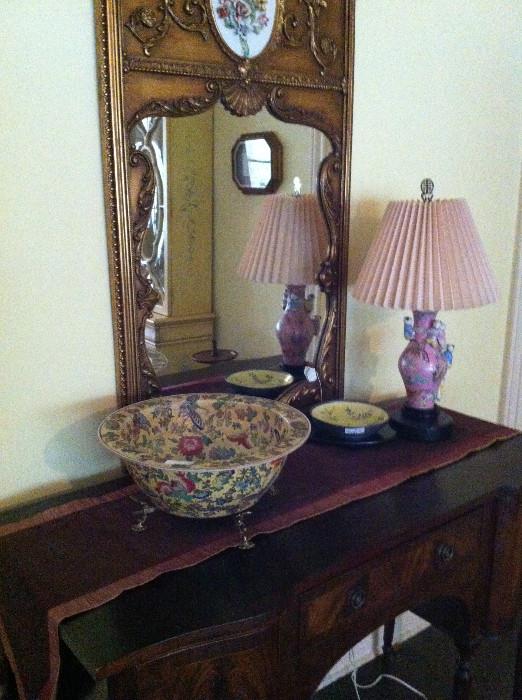                              lovely antq. chest and mirror