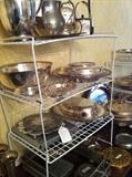 misc. silver plate serving pcs.