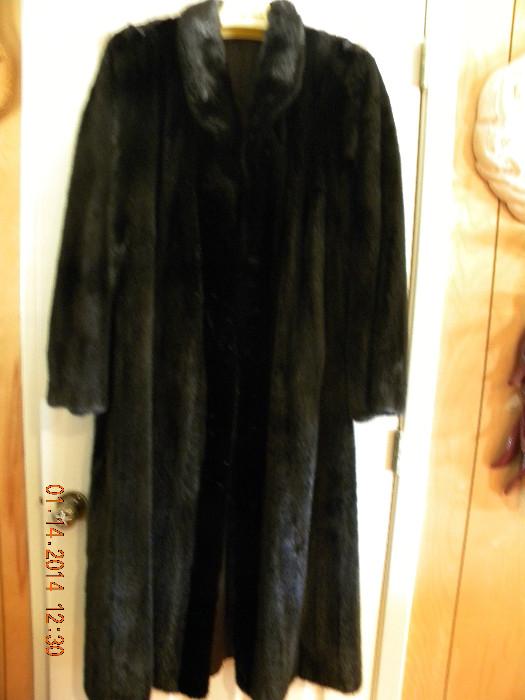                        full length black ranch mink coat