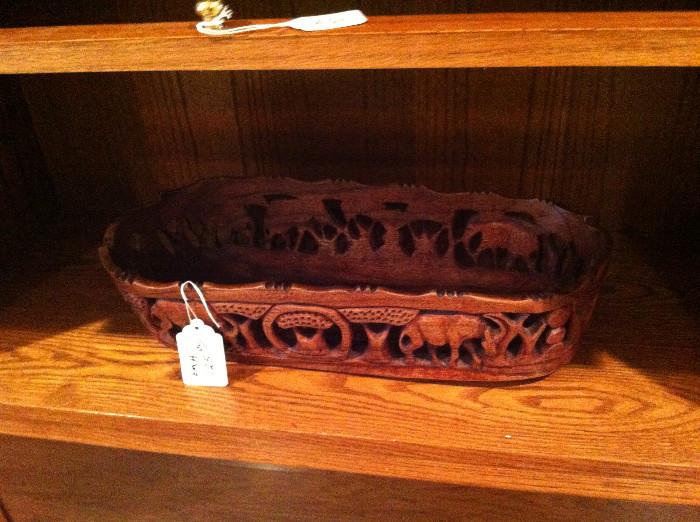                               carved wooden bowl 