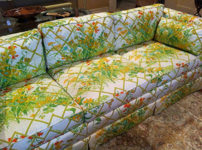                               cheerfully colored sofa