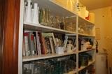 Pantry - full of cookbooks, jars, vases
