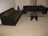 Danish modern mid-century 2 piece sectional sofa teak legs Very Good Vintage Condition