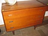 Danish Modern, Mid-Century Marshall Fields Teak Dresser, Brass handles (Two Available)