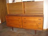 Marshall Fields Danish Modern Teak Dresser with 6 Drawers.  Removable Book Teak Book Shelf