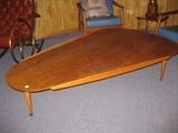 Extremely rare Model 1623 atomic boomerang coffee table manufactured by Lane in 1956.