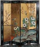 Lot#1123, CHINESE FOUR-PANEL SCREEN, H 72", W 64"Each panel measures 16" wide.