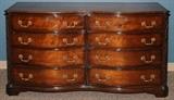 Lot#1238, KITTINGER MAHOGANY DOUBLE DRESSER, H 35", W 64", D 22"Eight-drawer dresser with brass drop handles.
