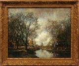 Lot#2004, ARNOLD MARC GORTER [DUTCH 1866-1933], OIL ON CANVAS, 26" X 32", LANDSCAPE WITH SHEEP,Signed A.M. Gorter.