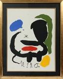 Lot#2022, JOAN MIRO, LITHOGRAPH H 22' W 18',Signed in the plate. Visible paper size is 25" x 20". #63/375. Framed.