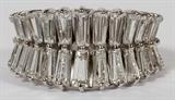 Lot#2064, 3.00CT DIAMOND BAGUETTE ETERNITY RING, 8.9GR, SIZE 7,Platinum eternity ring, featuring 3.00 carats of graduated baguette diamonds; having a total approximate weight of 8.9 grams, size 7.