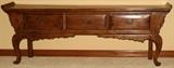 Lot#2198, CHINESE CARVED ALTAR TABLE, H 33" L 95 1/2" D 14"Three drawers.