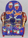 Lot#97, AFRICAN YORUBA BEADED CHAIR, H 38", W 30", NIGERIA,Arm chair, with fully beaded front and sides, decorated in mask and animal figure motif. Measures H. 38" x 30" x 25". Property from the Henry Stallings II Collection, Detroit, MI.