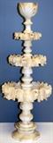 Lot#213, ALABASTER CENTERPIECE H 28" D 11"Leaf free-form, tri-level fountain style..