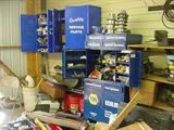 Some of the several NAPA and other parts and tool cabinets...FULL of parts, gaskets, and other car related items
