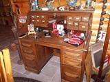 OAK ROLL TOP DESK