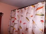FISH LURE SHOWER CURTAIN