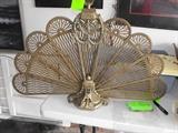 Old brass fireplace screen