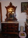 Victorian dresser with marrow -- crock