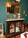 Antique marble top cabinet