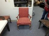 vintage chair with new faux gilding on wooden accents