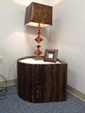 lighted accent table and acrylic jeweled lamp