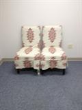 Pair of covered slipper chairs