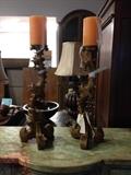 the pair of antique reproduction candlesticks