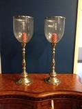 beautiful oversized brass candlesticks with brass lipped hurricanes