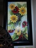 FRAMED OIL PAINTING OF SUNFLOWERS