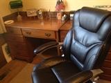 maple desk and desk chair