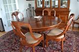 Thomasville dining room table, chairs and china cabinet (minus china)