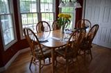 Amish Reflections- light oak dining set with six chairs