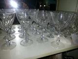 Waterford crystal wine glasses, large and small set