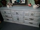 Robins egg blue shabby chic distressed. Buffet or dresser