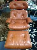 Eames style lounge chair and ottoman. Made in Italy