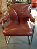 Mid Century Modern leather chair made in Italy