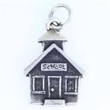 Estate James Avery sterling silver school house charm: 13/16", 2.3 gms