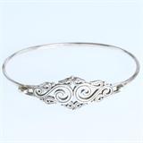 Estate James Avery sterling silver swirl bangle bracelet: 2 7/16", 9.8 gms