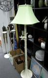 Standing Bird Lamp. White w/pastel green shade. $100