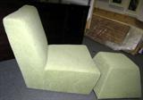 Funky shaped chair and ottoman!