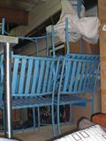 Blue patio set - 4 chairs + table with Glass top $400 for set