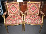 Flame Stitch Gold Armchairs $1499 Pair