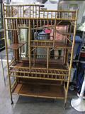 Bamboo Etagere with mirror backing
