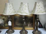 3 of a set of 4 little table lamps