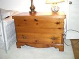 PINE BLANKET CHEST WITH STORAGE DRAWER