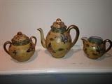 EARLY NIPPON SIGNED TEA SET WITH BUTTERFLY MOTIF
