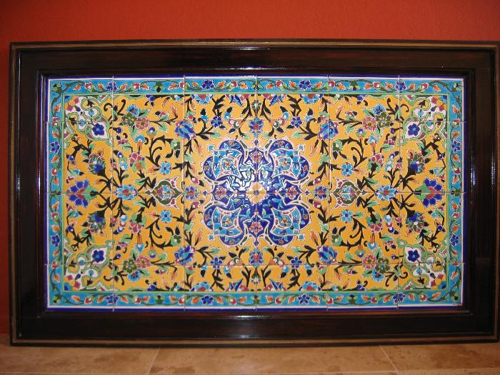 Handmade/hand painted framed Tile from Middle East